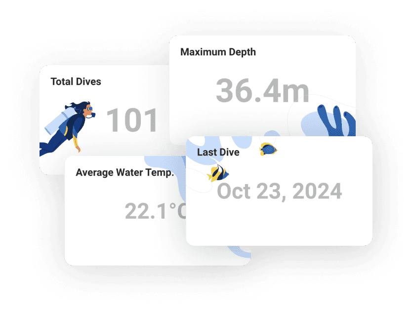 Screenshot of the Dive Overview feature in Underwaterly